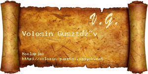 Volosin Gusztáv névjegykártya